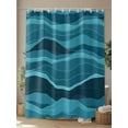 thumbnail image 4 of Fsddascl Turquoise Teal Ombre Shower Curtain Set - 66" x 72" Washable Bathtub Curtain with 12 Hooks, Watercolor Waves Abstract Waterproof Fabric Stall Shower Curtains for Bathroom/Bathtub Décor, 4 of 6