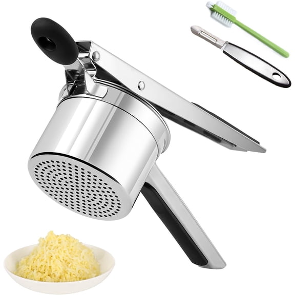 Potato Ricer Stainless Steel, Large Potato Masher 15oz, Heavy Duty Ricer Kitchen Tool for Perfect Mashed Potatoes, Potato Press and Mash Kitchen Gadget, Spaetzle Maker for Noodle