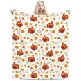 thumbnail image 5 of Thanksgiving Blanket Pumpkin and Turkey Flannel Blanket Soft Cozy Throw Blankets for Bed Sofa Couch Office Travel All Season 80"X60", 5 of 8