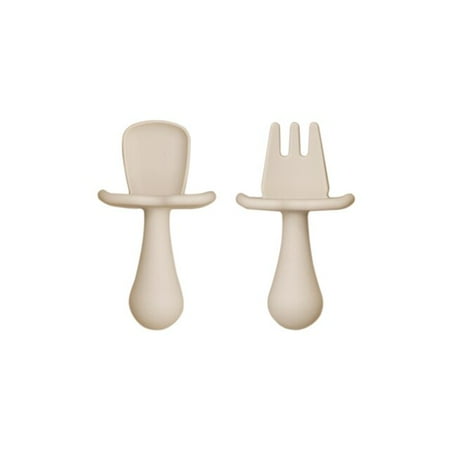 

QWZNDZG Baby Tableware Soft Silicone Fork Spoon Set Baby Training Grasp Newborn Essentials Baby Shower Gift Children s Independent Eat