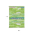 thumbnail image 3 of HomeRoots 612519 9 x 12 ft. Lime Green & Sky Blue Abstract Washable Indoor & Outdoor Rectangle Area Rug, 3 of 5