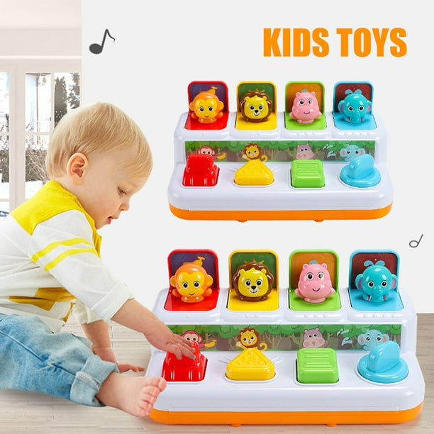 Pop-up Activity Toy for Babies and Toddlers Color Sorting Animal Push & Pop  Up Toy with Music Animal Sound 