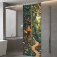 thumbnail image 4 of Forest Window Privacy Film, Vintage Cottage Mushroom Tree Floral Green Static Cling UV Sun Blocking Tint Film Heat Control Windows Films for Bedroom Bathroom, Window Stickers 29.5"x78.7", 4 of 8