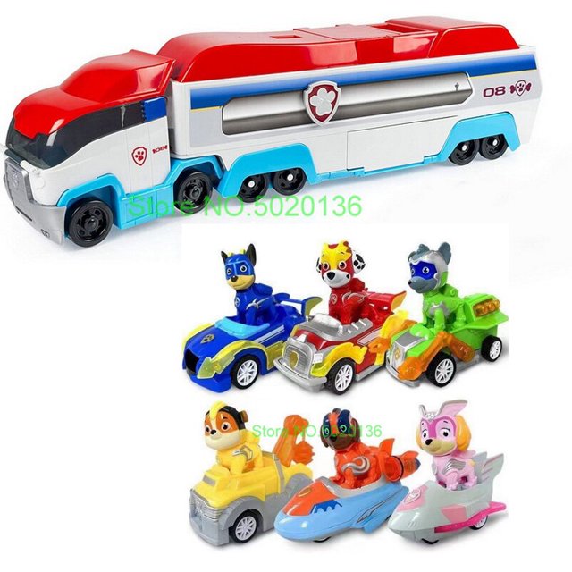 Pawed Mission Cruiser Truck Rescue Vehicle Patroller Bus Car Patrolling Track Set Toy qym unisex