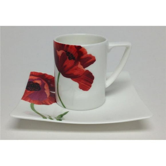 Red Vanilla SB3400-213-6 Summer Sun Espresso 3 oz Cup & 4.5 in. Saucer Set - Set of 6