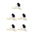 thumbnail image 3 of Cateissary 3 piezas de llavero de béisbol artificial, guante de murciélago, , llavero, regalo deportivo de oficina, niños, novio, hombres, Negro 5Conjunto, 3 of 6