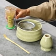 thumbnail image 5 of Matcha Whisk Set, Matcha Bowl with Spout, Matcha Whisk and Holder, Bamboo Matcha Scoop and Stainless Sifter - 5 Pcs Jade Green Matcha Kit for Matcha Lover, 5 of 5