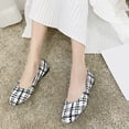 thumbnail image 2 of qkdmdw White Women'S Flats Loafers Ballet Shoes Slip On Checkered Pattern Comfortable Casual Work Shoes For Spring, 2 of 9