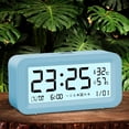 thumbnail image 3 of Reloj despertador digital con repetición con temperatura, humedad, fecha, inteligente, luminoso, volumen , brillo para escritorio, oficina, v , Azul Colco Despertador digital, 3 of 7