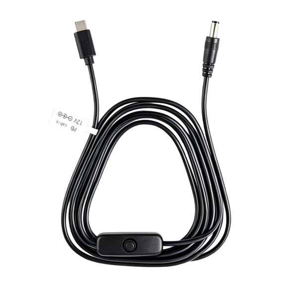 USB C to 12V Power Cable with 5.5X2.1Mm Barrels Plugs, Inlines Switches , 12V 3A PD Triggers Cord for Routers Camera LED