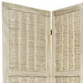 thumbnail image 2 of Oriental Furniture 5 1/2 ft. Tall Bamboo Matchstick Screen - White - 3 Panel, 2 of 3