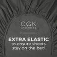 thumbnail image 5 of CGK Linens 400 Thread Count Single Fitted Sheet Only - Twin Size 100% Cotton Sateen Bottom Sheet, Fits Mattress Up To 16", Dark Grey, 5 of 6