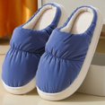 thumbnail image 3 of Vedolay Mens Slippers Winter Warm Boots Cozy House Shoes Indoor Outdoor Anti Slip Navy,41, 3 of 4