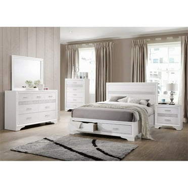 Prepac Monterey Queen Size 5 Piece Wooden Bedroom Set in White ...