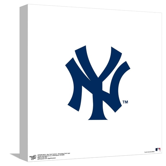 Gallery Pops MLB New York Yankees - Secondary Club Logo Canvas Wall Art, Unframed Version, 12" x 12"
