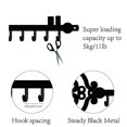 thumbnail image 3 of CHOK Hook Hanger Wall Key Holder Metal Decorative Mounted Coat Hanger with Key Shape Design Organizer Rack with 6 Hooks for Wall Bathroom Kitchen Entryway, 3 of 9