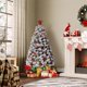 thumbnail image 2 of 4.5-foot flocked fir pre-lit artificial christmas tree con warm blanca LED lights, 2 of 6