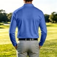 thumbnail image 5 of Yungyresw Polo Shirts for Men Solid Color Loose Fit TShirts Breathable Fabric Long Sleeve Polo for Spring Wear, 5 of 6