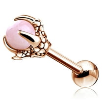 OUFER Claw Helix Studs 316L Surgical Steel Tragus Earrings Dragon Claws Holding Natural Gem Cartilage Earing Ear Body Piercing Jewelry Helix Earrings Piercing