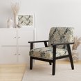 thumbnail image 2 of Designart "Exotic Floral Pattern In Grey And White" White Floral Upholstered Accent Chair - Cottage Arm Chair For Living Room, 2 of 7