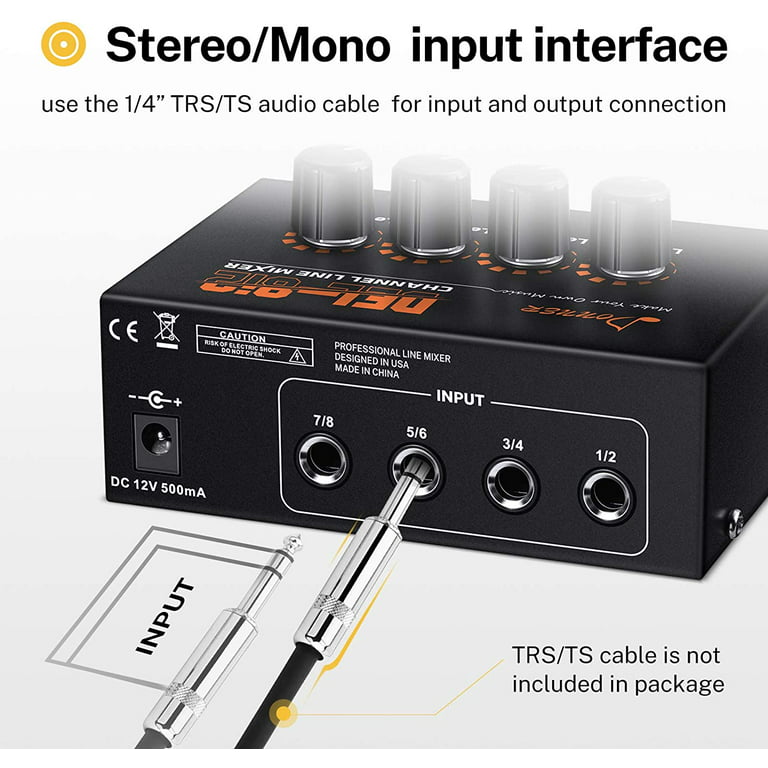 2 Channel 3.5mm Stereo Mini headphone Audio Mixer powered mixer