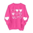 thumbnail image 4 of FAWUUDO Valentines Day Shirts Women Valentine Crewneck Sweatshirts Love Heart Sweatshirt Valentine's Long Sleeve Tops Hot Pink L, 4 of 9