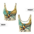 thumbnail image 6 of Sports Bras for Women Workout Tank Tops, Cartoon Dragonfly Art Running Vest with Removable Cups, 6 of 7