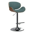 thumbnail image 3 of Marana Modern Bentwood Adjustable Height Gas Lift Bar Stool in Turquoise Blue, 3 of 10