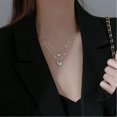 thumbnail image 4 of Sterling Silver Necklace Shining Butterfly Tassel Necklace Female Double Layer Pendant Clavicle Chain Wedding Party Jewelry, 4 of 5