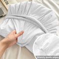 thumbnail image 4 of Twin Sze Fitted Sheet Set - White 2 Piece Bedding Sets 16" Deep Pocket Fitted Sheet with 1 Pillowcase, Farmhouse Solid White Color Modern Art Brushed Microfiber Hotel Luxury Bed Sheets, 4 of 9