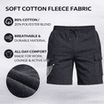 thumbnail image 4 of Yacht & Smith 3 Pack Men’s 5 Pocket Fleece Cargo Shorts, Cotton, Drawstring, Bulk Athletic Lounge Shorts, Charcoal Grey, Size 2X-Large, 4 of 7