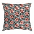 thumbnail image 1 of Geometric Circle Decor Throw Pillow Cushion Cover, Interlace Spiral Labyrinth Blind Oval Linked Mosaic Artistic Image, Decorative Square Accent Pillow Case, 20 X 20 Inches, Red Black, by Ambesonne, 1 of 2