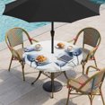 thumbnail image 2 of Blue Tulips Floral Round Outdoor Tablecloth with Umbrella Hole Zipper, Spring Farmhouse Elegant Flowers Elastic Fitted Table Cover, Waterproof Table Cloth for Patio Picnic Party Fits 36"-44", 2 of 9
