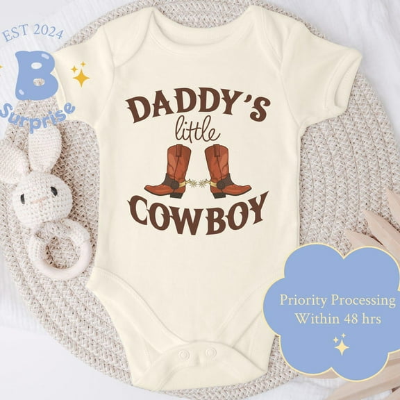 Daddy'S Little Cowboy Onesie, Baby Boy Cowboy Bodysuit, Western Baby Outfit, Infant Cowboy Theme Shirt, Baby Onesie Cute Baby Onesie, BABY BODYSUIT LAT 4424