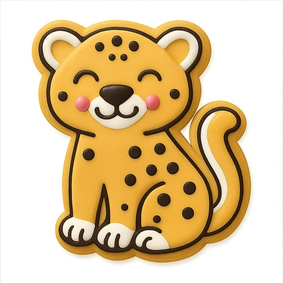 Cheerful Cheetah Cookie Cutter - 4x3" Fun Baking Party Design