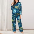 thumbnail image 3 of Wukai Machinery Road Construction Print Women's Pajama Set - Soft Long Sleeve Sleepwear for Comfort and Style-Small, 3 of 9