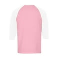 thumbnail image 5 of Lumtrix Men's Henley Cotton Shirt Casual 3/4 Sleeve Lightweight Button Baseball T Shirts Raglan Classic Color Block Top Light pink 2XL, 5 of 7