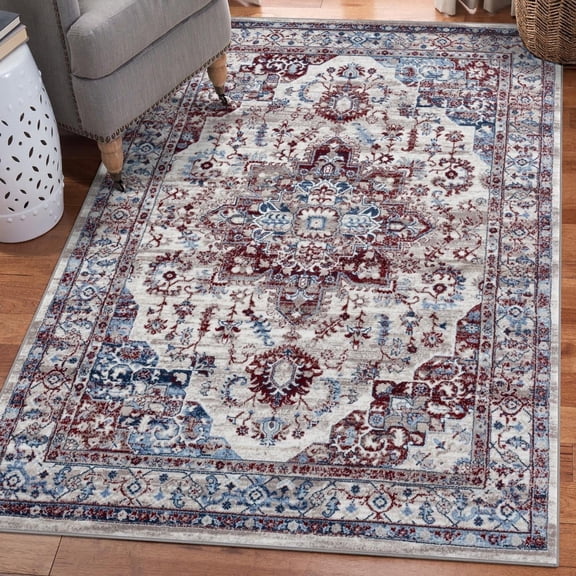 Luxe Weavers Oriental Cream 5x7 Area Rug, Indoor Carpet