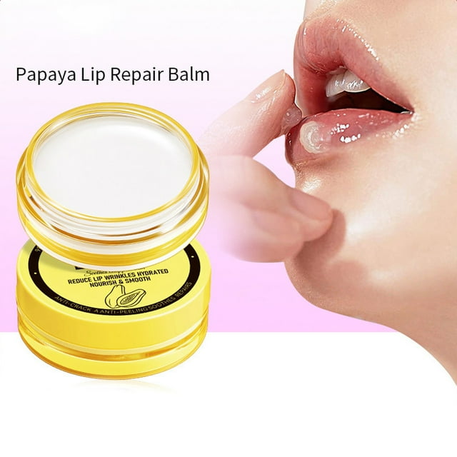 Pisexur Belleza Maquillaje Bálsamo labial de papaya reparador, calmante y antisequedad, cuidado de labios, 6 gpara mujeres y hombres