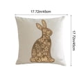 thumbnail image 3 of Horivan Easter Bunny Flocked Pillow Cover 45x45cm Soft Holiday Decor for Sofa Cushion Cute Rabbit Printed Home Decoration Spring Living Room Accent Pillowcase, 3 of 6