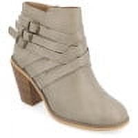 Journee Womens Strap Inside Zip Stacked Heel Booties, Widths Available