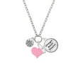 thumbnail image 2 of Delight Jewelry Silvertone Small Basketball with a AB Crystal - Light Pink Heart Nurse Strong Zoe Necklace, 2 of 4