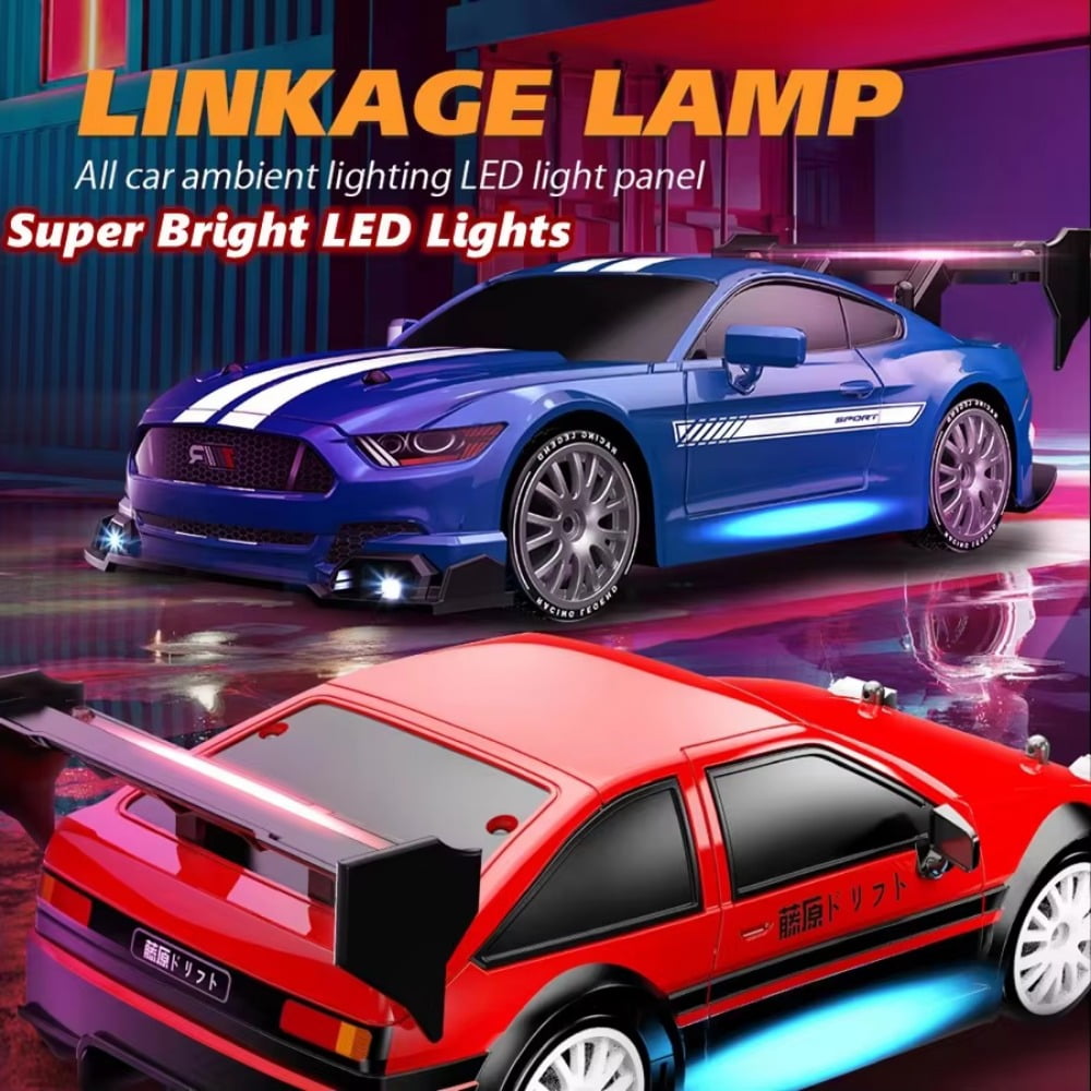 ATJIA RC Drift Car 1/24 4WD 2.4GHz 30KM/H High Speed AE86 Racing Sport Toy Car with LED Lights Racing and Drift Wheels