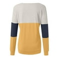thumbnail image 4 of Pompotops Mode Femme T-Shirt à Manches Longues Col Rond Été Patchwork Blouse Ample, 4 of 5