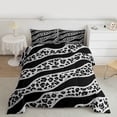 thumbnail image 2 of Homewish Black Grey Leopard Print Queen Comforter Set for Female, Fashion Lines Stripes Bedding Sets, Modern Abstract Ombre Reversible Bedding Comforter Set, Super Cozy Room Decor, 3-Piece, 2 of 8