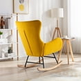 thumbnail image 4 of ARCTICSCORPION Nursery Rocking Chair Accent Rocking Chair,Modern Glider Rocker Velvet Rocking Armchair,Upholstered Velvet Lounge Arm Chair Side Chair with Thick Cushion for Living Room Bedroom,Yellow, 4 of 7