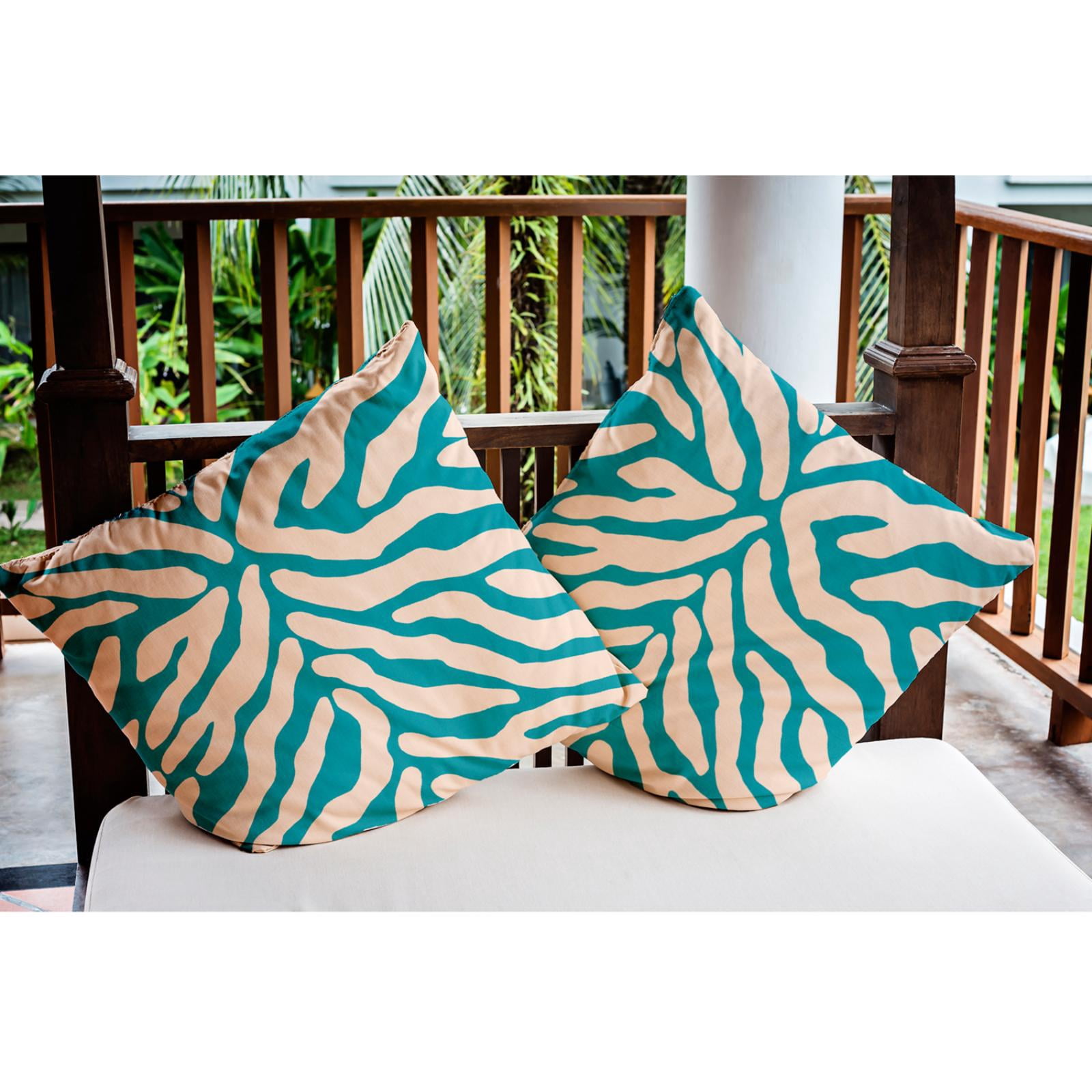 E by Design Animal Stripe Indoor/Outdoor Throw Pillow