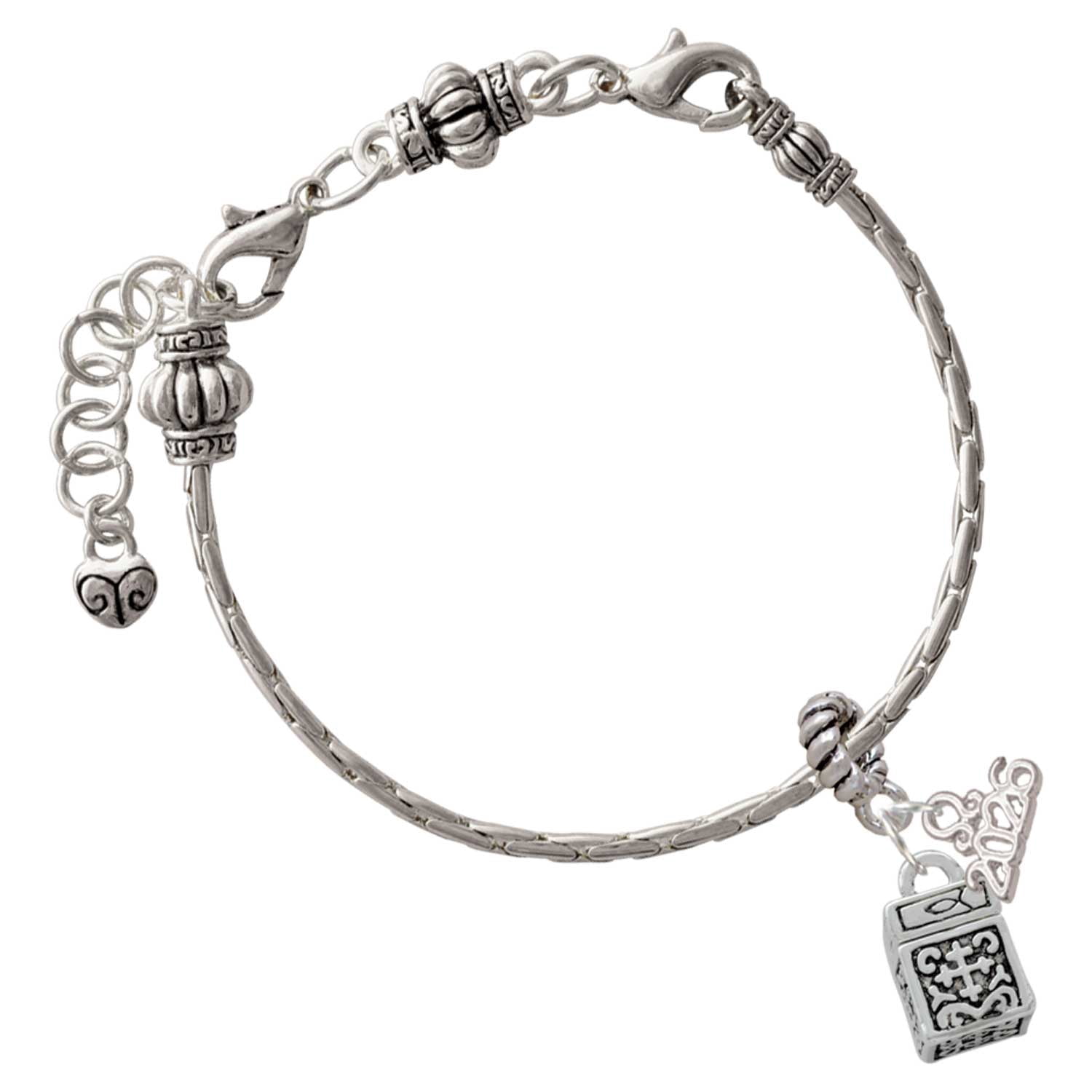 Delight Jewelry Silver Plated Prayer Box - Rope Charm Bead Dangle with Mini 2026