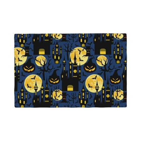

Placemats Set of 6 halloween elements background Place mats for Dining Table Indoor/Outdoor Cute Heat Resistant Washable Table Mats(18 x 12 )