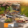 thumbnail image 3 of 16000 BTU Dual-Burner Tabletop Grill, 304 Stainless Steel Portable Propane BBQ Grill with Dual Side Shelves for Camping, Patio & Backyard, 3 of 8